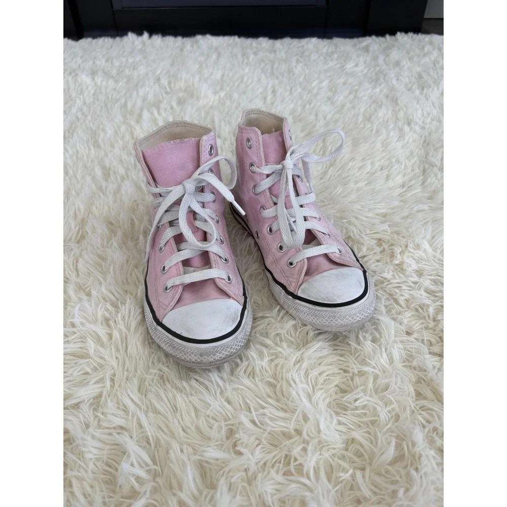 Converse Chuck Taylor All Star‎ High Top Pink Canvas Sneakers Youth Size 2